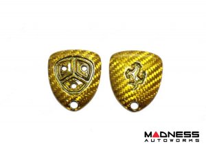 Ferrari Key Fob Cover - Carbon Fiber - Yellow Candy